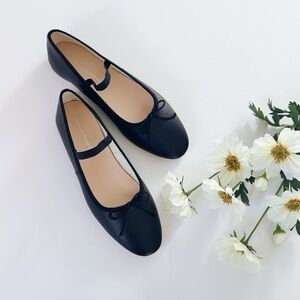 NEW Loeffler Randall Leonie Leather Ballet Flat Black